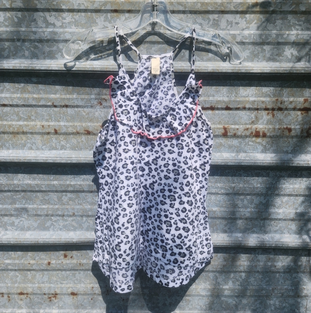 Leopard Print Tank Top with Pink Accents